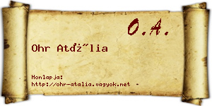 Ohr Atália névjegykártya